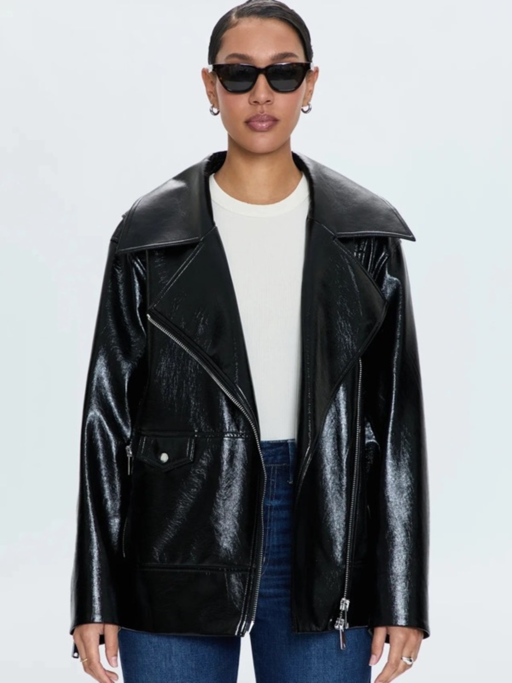 PISTOLA WINONA BLACK VINYL JACKET NEW WITH TAGS